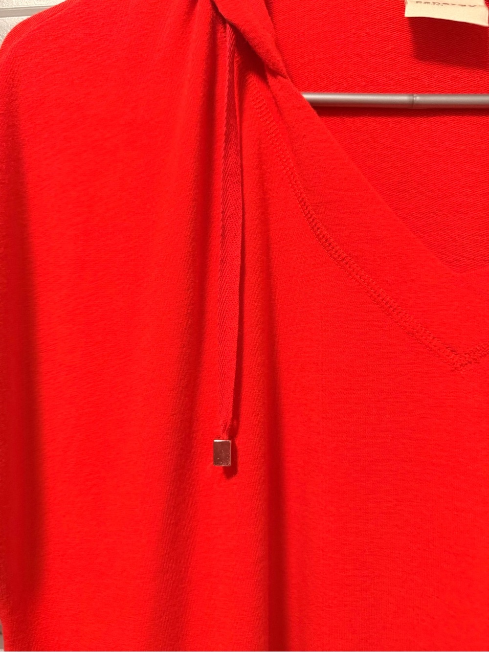 Zenergy by Chico’s Hooded Vibrant Red Lounge Dress with Pockets SIZE 2 LARGE - Picture 3 of 8